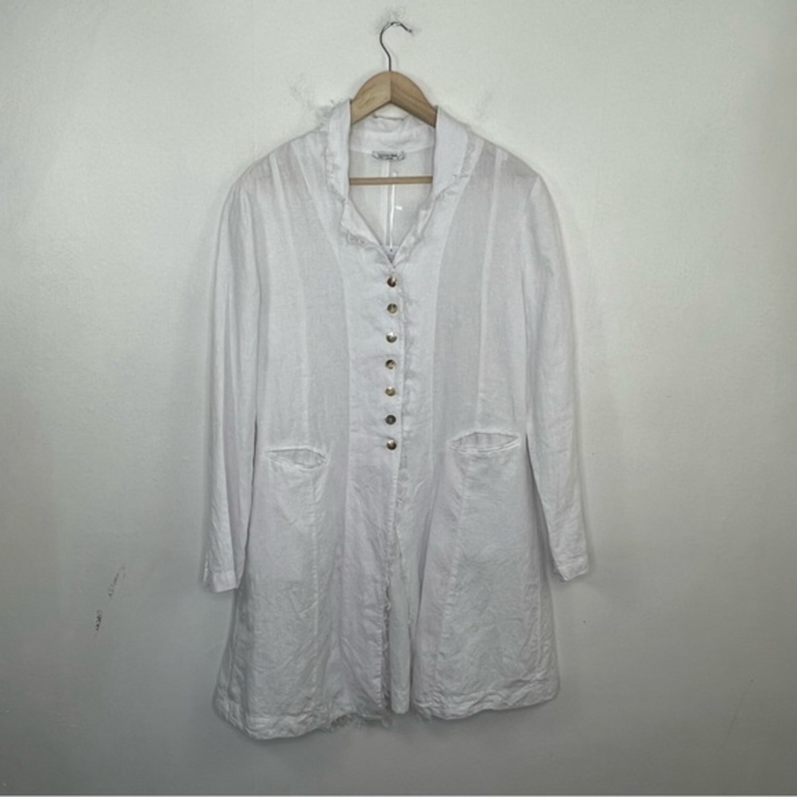 Banana Blue Australia White Linen Tunic Beach Cover Size Small Nwt